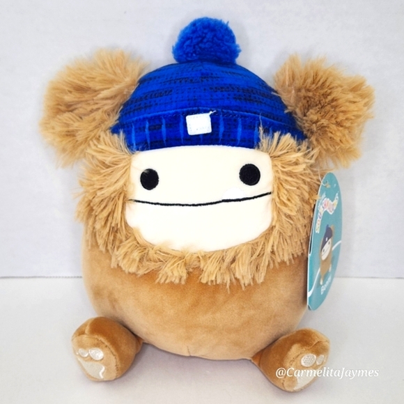 Squishmallows Other - BENNY 👣 Brown Bigfoot w Blue Hat Original Squishmallow 2022 ☆ NWT ☆ PC